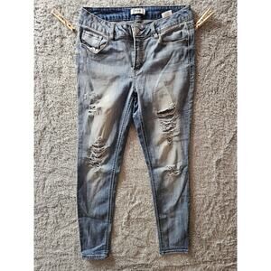 Kensie Knockout Skinny mid rise jean womens sz 8 29‎ Distressed stretch denim